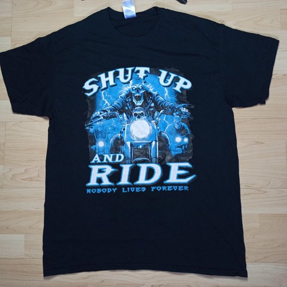 š„Vintage Motorcycle Hell Rider Skeleton Teeš„ - Picture 3 of 5